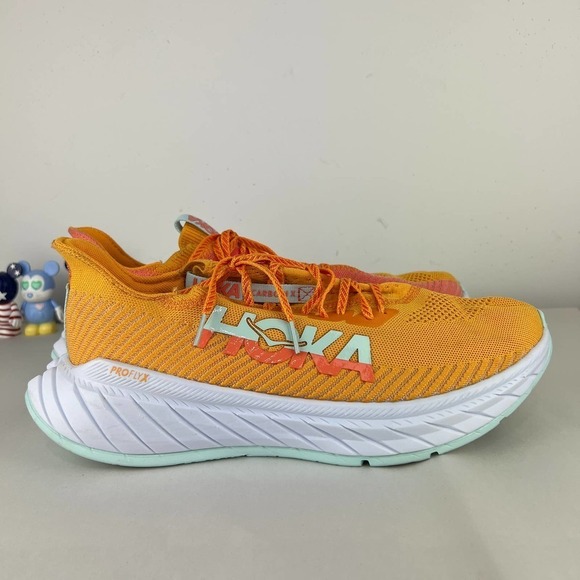 Hoka One One Carbon X3 Radiant Yellow/Camellia Shoes Mens Sizes: 12.5… main image 4